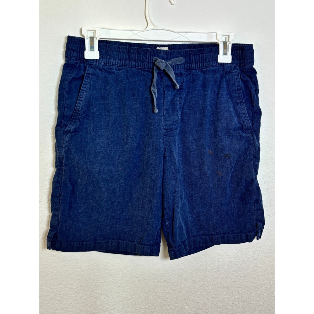 Gap Mens Linen-Cotton 8 Easy Short Navy Blue Elastic Waist Size S